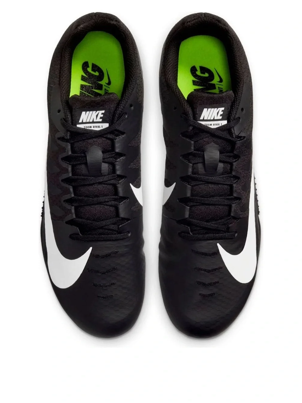 Nike Zoom Rival S Track Spikes Men’s 9.5 Black White Sprint Shoes w/ Bag